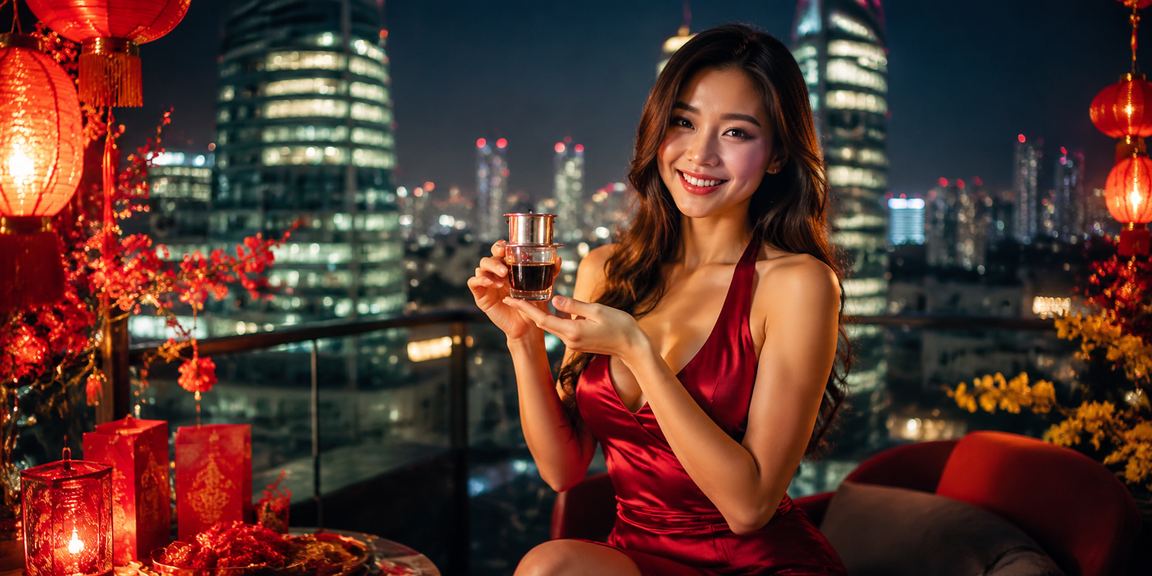 Người dùng nhận thưởng đỏ và khuyến mãi win5 tại quán cà phê Hà Nội