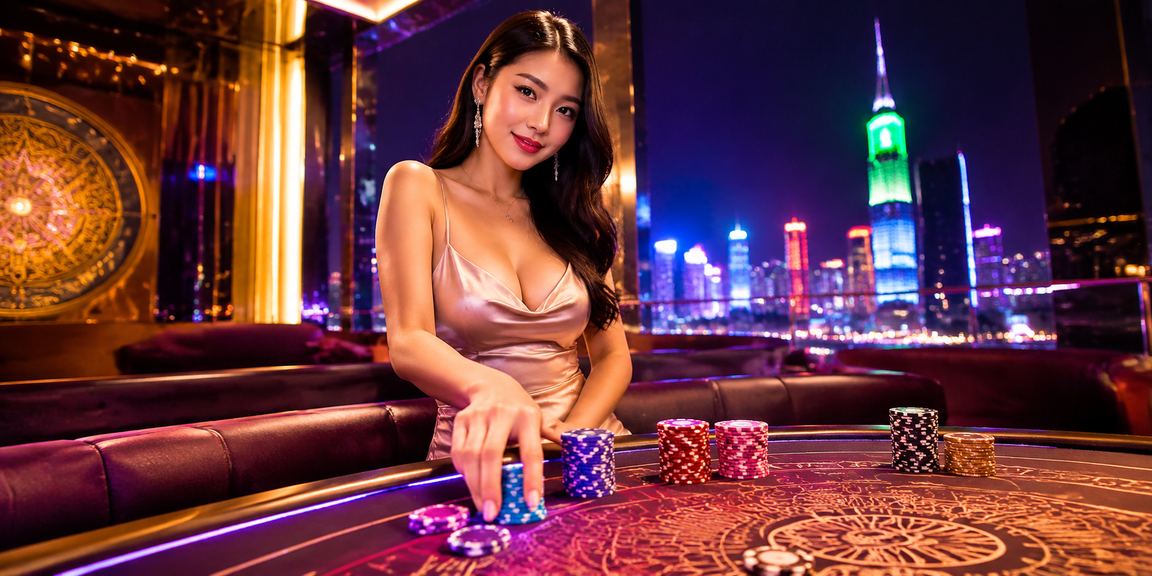 Không gian giải trí casino neon tại TP. Hồ Chí Minh về đêm